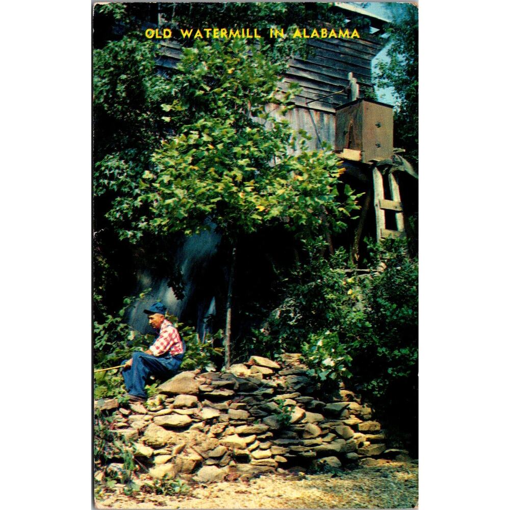 Old Watermill in Northwestern Alabama 1964 Vintage Postcard SP10-17
